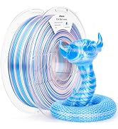 AMOLEN Silk PLA 3D Printer Filament, Shiny Multicolor Rainbow PLA Filament 1.75mm, Fast Color Cha...