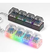 2 Pcs Keyboard Fidget Toy for Adults Fidget Clicker Decompression Toys with LED Lights Keychain S...