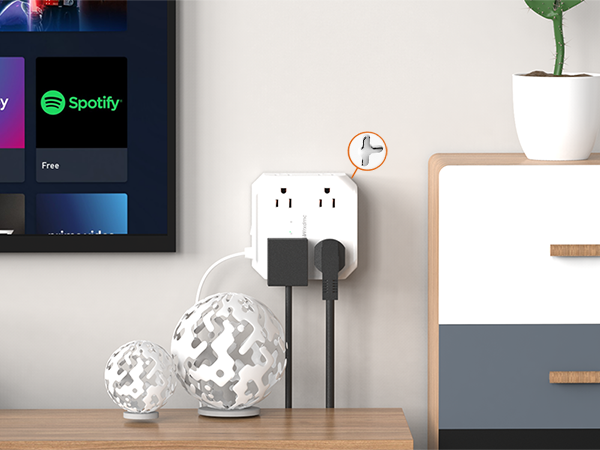 2 prong power strip with wall mount