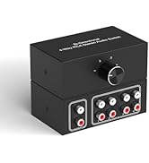 4-Way Stereo Audio Switcher, Bi-Directional Right and Left Channel Audio Selector Box for Blu-ray...