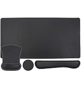 MOSISO Keyboard Mouse Pad Set, PU Leather Large Gaming Mousepad&Keyboard Wrist Rest&Mouse Wrist R...