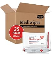 Mediwiper 20 Count Alcohol-Free Sanitizing Wipes Disinfecting Large Unscented Wet Wipes Bulk, Han...
