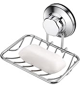 iPEGTOP Super Powerful Vacuum Suction Cup Soap Dish, Updated Strong Rustproof Stainless Steel Sho...