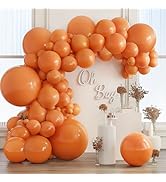 Orange Balloons Arch Kit, 133pcs Fall Balloons in Different Sizes 36in 18in 12in 10in 5in with Pa...