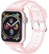iiteeology Compatible with Apple Watch Sport Band 45mm 44mm 42mm, Women Silicone Glitter Band for...
