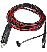 SinLoon Cigarette Lighter SAE Battery Charger Cable,12V 15A Cigarette Lighter Plug to Waterproof ...