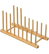 HBlife Bamboo Dish Drying Rack Plate Bowl Cup Book Pot Lid Cutting Board Stand Drainer Storage Ho...