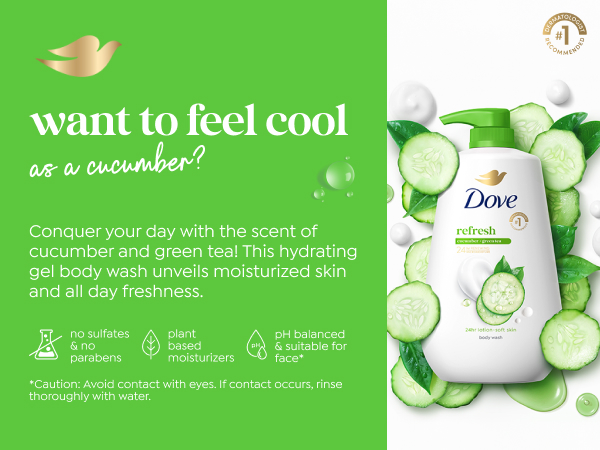 Product shot in white cream with text on green background.
