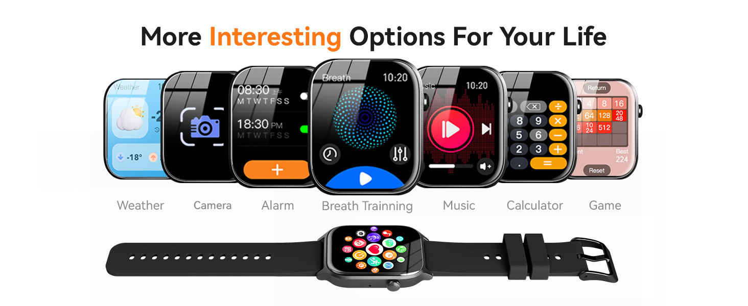 smartwatch feature weather , calculators, music playback, camera, and games