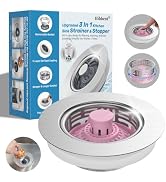 Hibbent 3 in 1 Kitchen Sink Drain Strainer, Metal Pop Up Stopper | Larger Anti-Clogging Basket, 3...