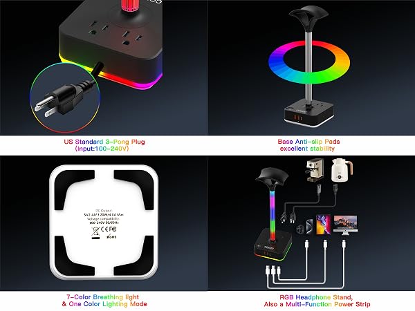 rgb headset stand