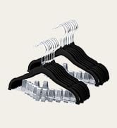 ManGotree 11.8'' Baby Velvet Hangers with Movable Clips, Non-Slip Kids Clothes Hangers, Ultra-Thi...