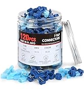 Nilight 120PCS/60 Pairs Quick Splice Disconnect Wire Terminals T-Tap Spade Wire Connectors Bule 1...