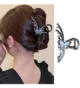 JATOMSSM Butterfly Hair Claw Clips Metal Black Hair Clips Fashion Hair Accessories for Women Uniq...
