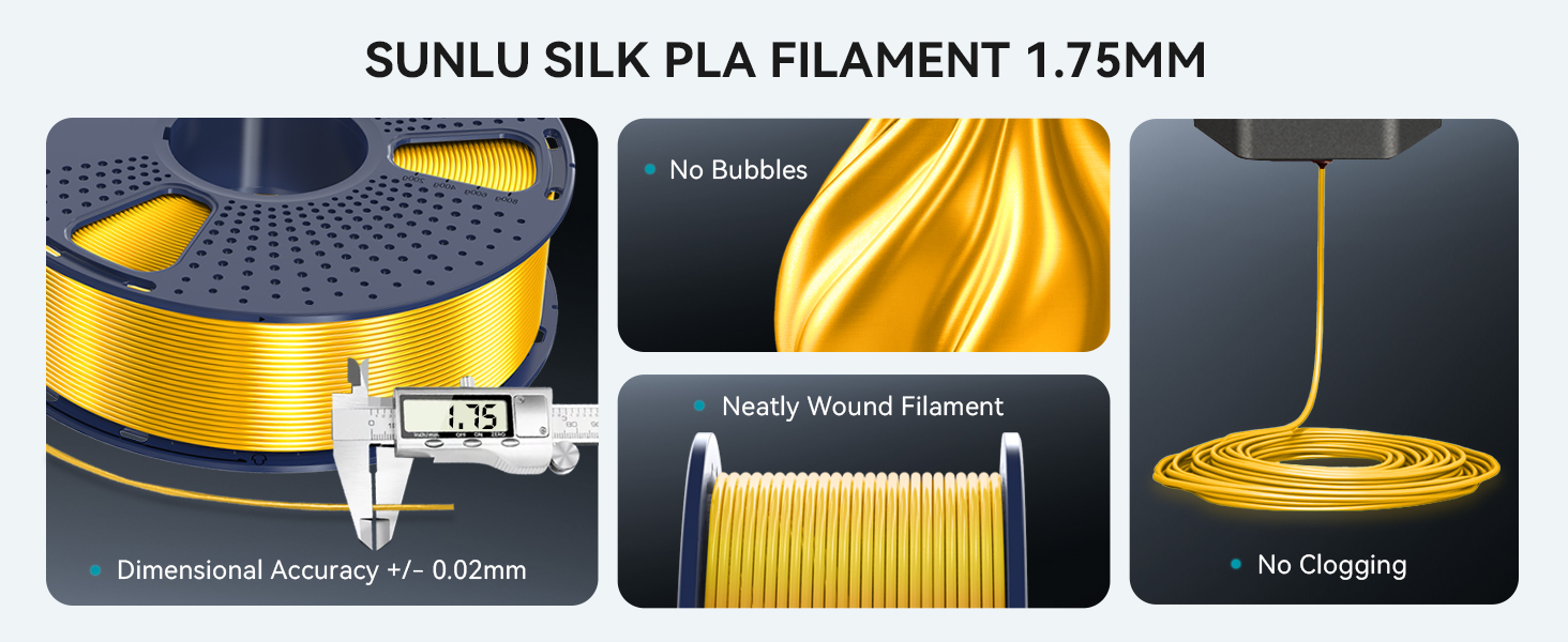 SUNLU SILK PLA 3D Printer Filament 1.75mm