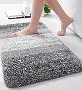 Arotive Microfiber Bathroom Rugs, Shaggy Soft and Absorbent, Non-Slip, Thick Plush, Machine Washa...