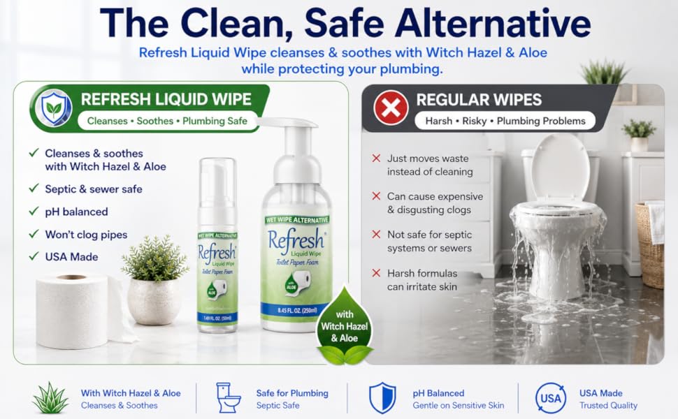 Plumbing Safe Wet Wipe Alternative Toilet Paper Spray
