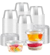 Clawsoff 360 Sets 2 oz Jello Shot Cups with Lids,Disposable Plastic Portion Cups,Durable & Leak-p...
