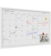 Comix Magnetic Dry Erase Calendar Whiteboard,36 * 24 inches Wooden White Frame