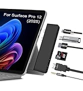 Surface Pro 12 USB Hub Adapter, Docking Station with 4K HDMI, USB-C Thunderbolt 4 (Display+Data+1...