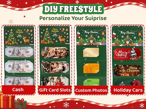 New 6Pcs Christmas Money Holders for Cash & Gift Card Holders