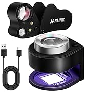 JARLINK 2 Pack 30X 60X Jewelers Loupe, Foldable Jewelry Magnifier with Bright LED Light, Recharge...