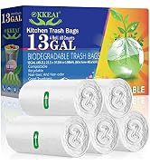 OKKEAI 50L Large Garbage Bag 13 Gallon Trash Bags for Kitchen,Home,White,60 Count