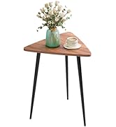 SAYGOER Small Triangle Side Table, Mid Century Modern Walnut End Table, Unique Night Stand Bedsid...