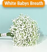 Yastouay Babys Breath Artificial Flowers, 12Pcs Fake White Babys Breath Flowers Artificial Bulk, ...