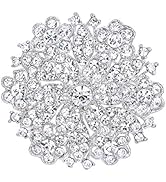 EVER FAITH Women's Clear Austrian Crystal Elegant Flower Wedding Corsage Brooch Pin for Bride Bri...