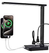cozoo Desk Lamps for Home Office,Modern LED Desk Lamp for Dorm with 2 USB Charging Ports/Type C P...