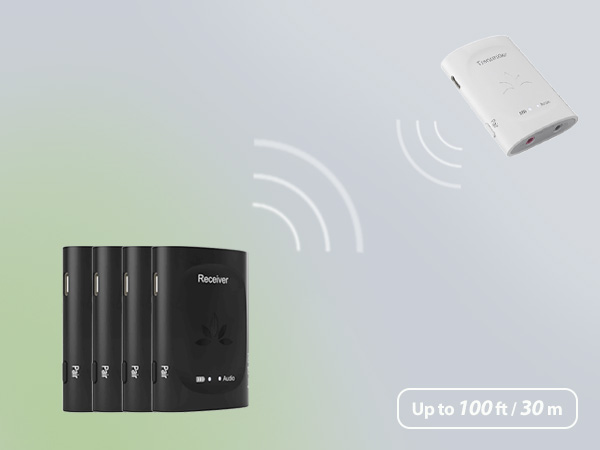 The Avantree Audiplex has range of up to 100 ft / 30 m.