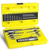 Topec 9 Piece Jumbo Spiral Flute Extractor -Easy Out Bolt Screw Extractor Set Square Shank Revers...