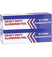 Aluminum Foil Wrap for Food -12 x 1000 FT (2 Box) Heavy Duty Aluminum Foil - BBQ Silver Foil Roll...