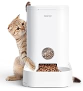 PAWGETHER Gravity Cat Feeder, 1 Gallon/3.5L Dog Food Dispenser, No-Electricity Automatic Pet Fee...