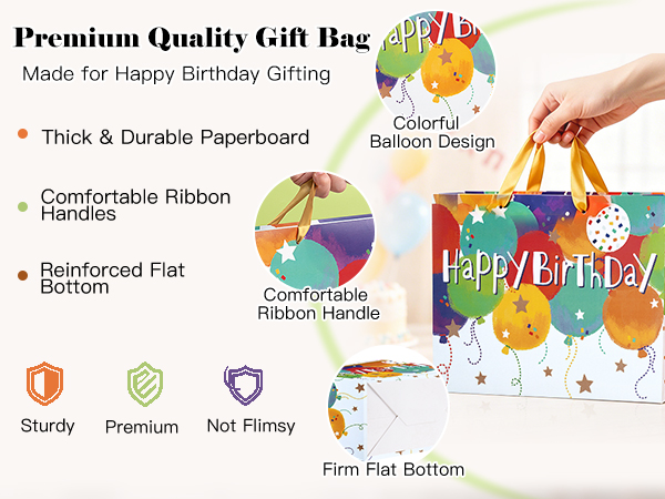13" Large Birthday Gift Bag