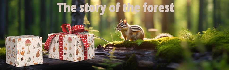 woodland wrapping paper