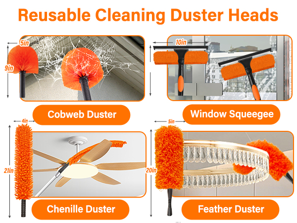 26FT High Reach Duster Cleaning Kit with Extension Pole