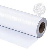 RUSPEPA White Pearly Luster Wrapping Paper with Small Embossed Rose - Mini Roll - Perfect for Wed...