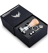 KNODOS Spring Loaded 54mm Espresso Tamper Compatible With Breville Machines Maple Handle, Auto-Le...