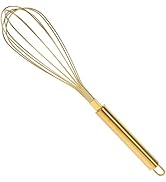 MAGICLULU Stainless Steel Whisk 13 Inch Long Gold Hand Egg Whisk Thicken Wire Hand Mixer for Whis...