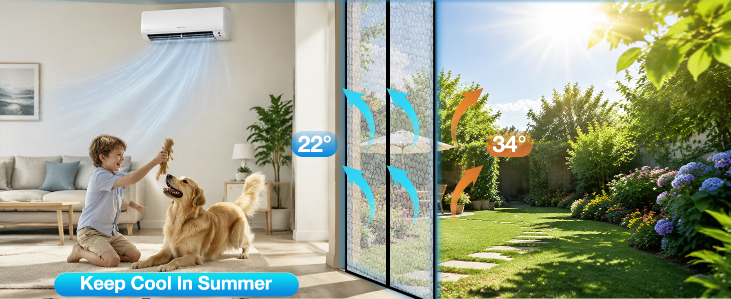 Magnetic Thermal Insulated Door Curtain