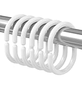 Amazer Shower Curtain Rings, 24 Pcs Plastic Shower Curtain Hooks, White Shower Curtain Hooks Ring...