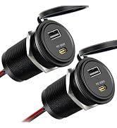 Obeaming 118W 12V USB Outlet 100W Type-C Laptop Car Charger, 18W QC3.0 USB Fast Charging Waterpro...