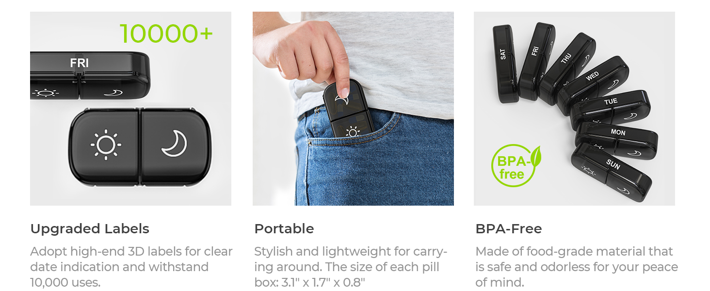protable large pill box