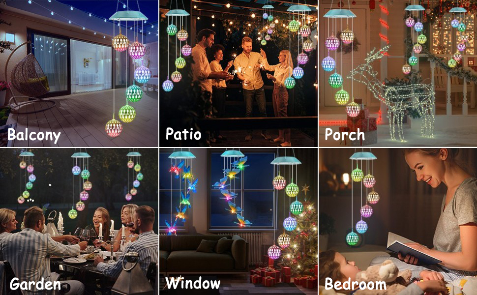 zeiliuled solar moroccan ball wind chimes