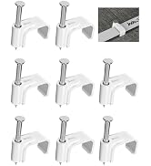 Jadaol Cable Clips 100Pcs 8mm Nail in Clips for Flat Ethernet Cables Wall Clips Cable Tacks Elect...