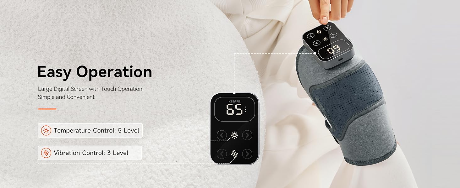 IKEEPFIT Cordless Knee Massager with Heat Vibration