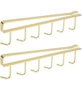 blueden 2pcs Mug Organizer for Kitchen Cabinets,Under-Shelf Coffee Cup Mug Rack with 6 Hooks,Fit ...
