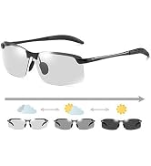 BWESOO Black Polarized Photochromic Sunglasses UV400 Sports Sunglasses Day and Night Driving Glas...